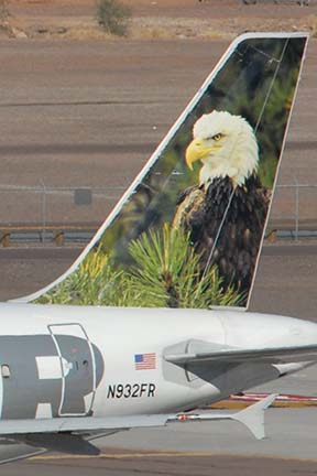 Frontier Airbus A319-111 N932FR Sarge the Bald Eagle, Phoenix Sky Harbor, December 27, 2007